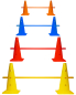 Preview: Cone hurdle 40 with poles 100 cm and 180 cm - all in 4 colors
