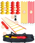 Preview: Koordinations-Set XL, 20 Markiermulden, 12 Slalomstangen 100 cm, Koordinationsleiter 6 m & Tragetasche 110