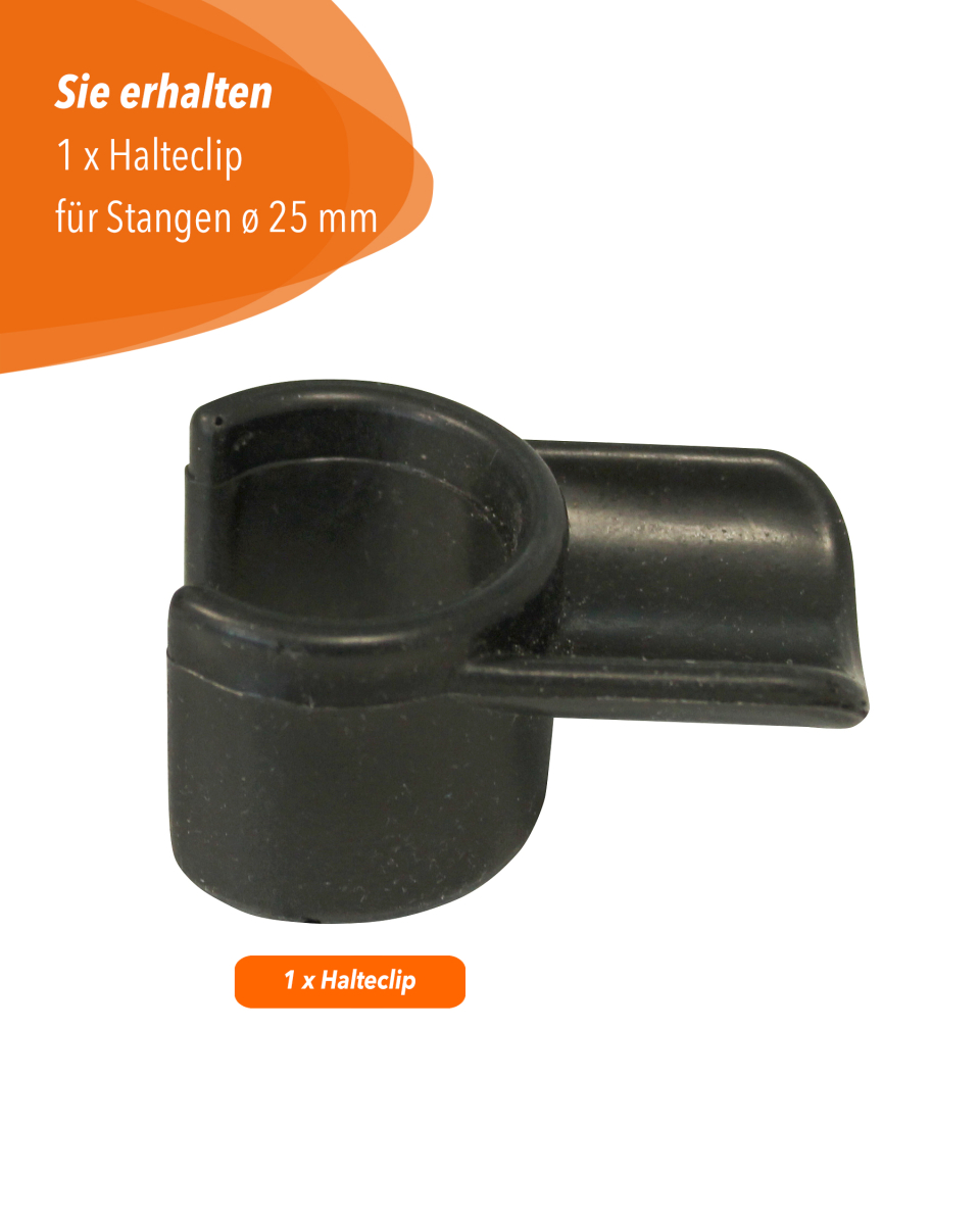 Clip for placing poles ø 25 mm