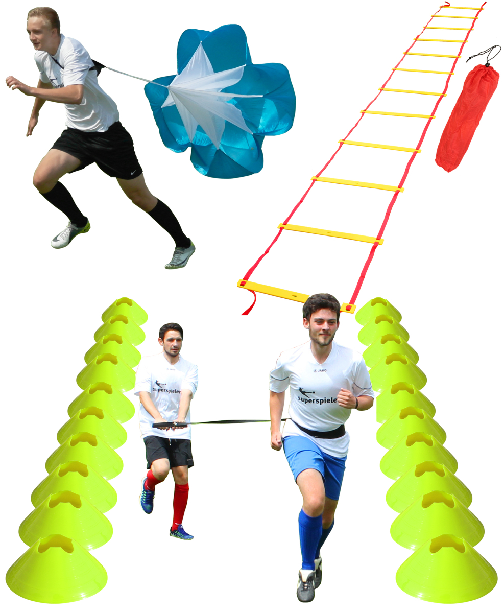 FITNESS Set with Agility Ladder, Sprint Parachute, Sprint Belt & Marker Cones