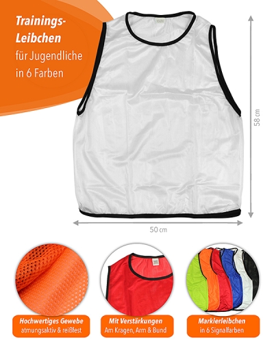 Preview: 11 x Training Bibs for youth with Carrying Holder, white