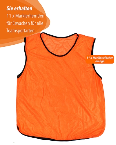 11 x Training Bibs for Adults with Carrying Holder, orange