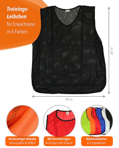 Preview: 11 x Training Bibs for Adults with Carrying Holder, black