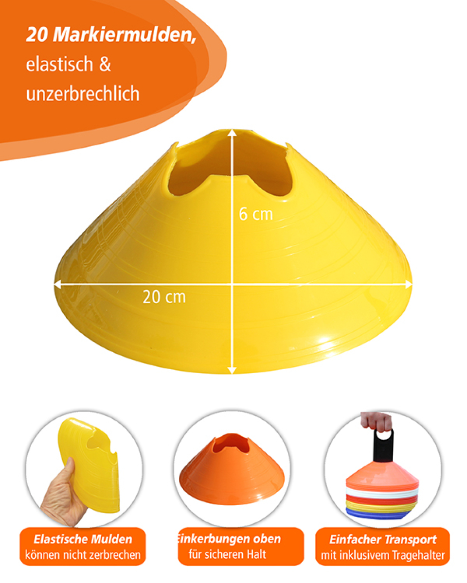 Preview: Marking troughs with carrying holder, 20 pieces, 4 colors