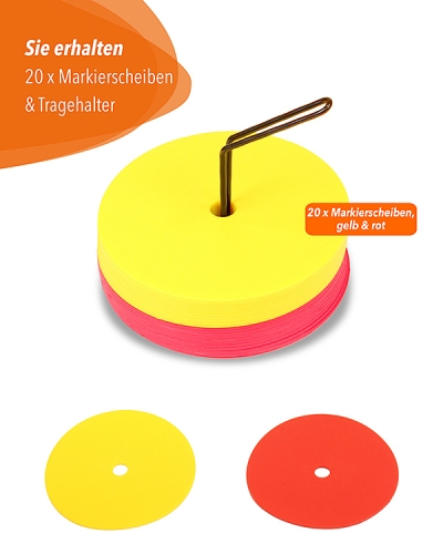 20 Markierscheiben mit Tragehalter