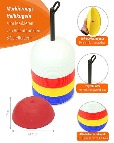 Preview: Marking hemispheres, 40 pieces, 4 colors