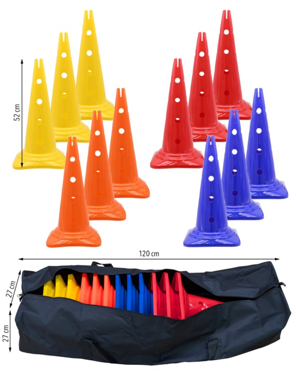 Preview: Cone-50-Set 12 pcs. with bag, 4 colors