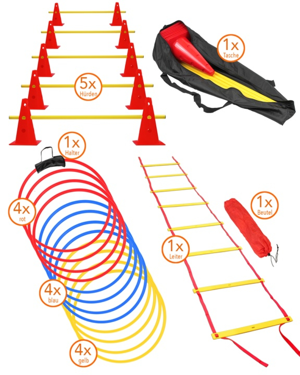 Preview: Technique set, 5 hurdles, ladder, 12 rings and carrying bag