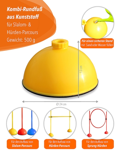 Preview: Round foot for all 25 mm diameter poles, 3 colors