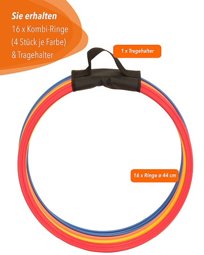 16 x Multi-Purpose Rings 50 with Carrying Holder