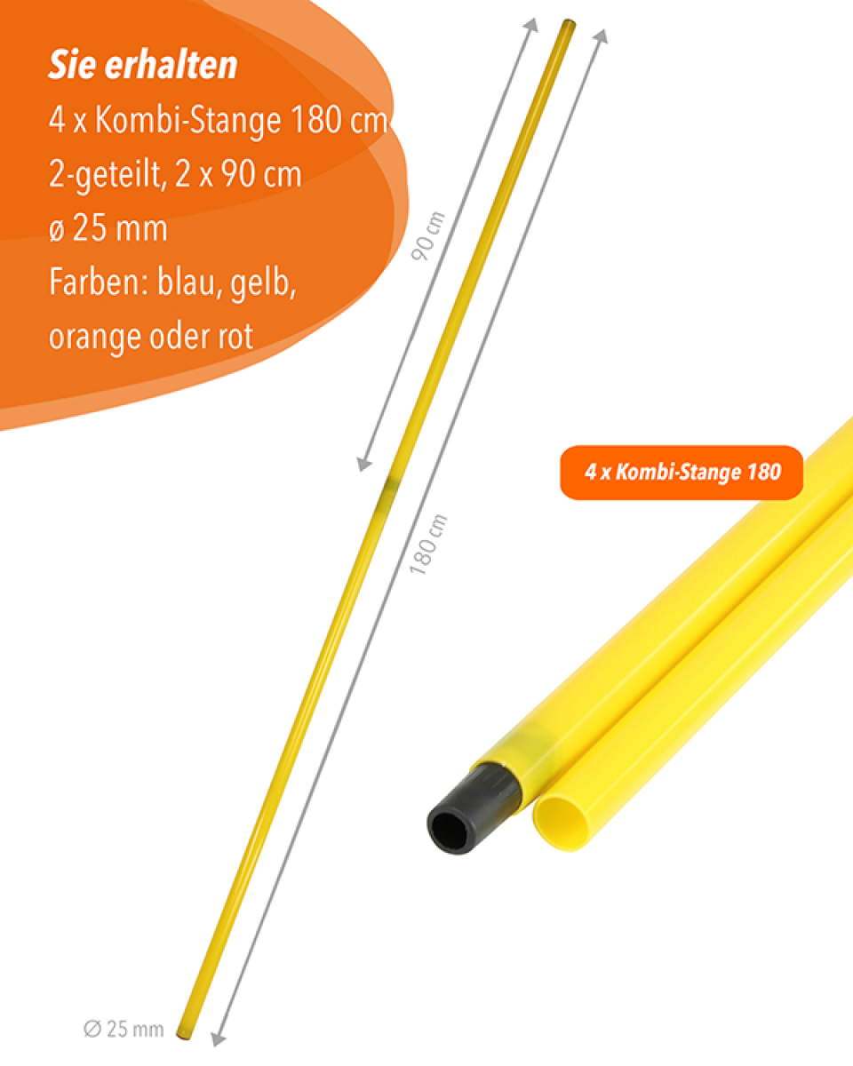 Combination pole 180 cm, 4 colors