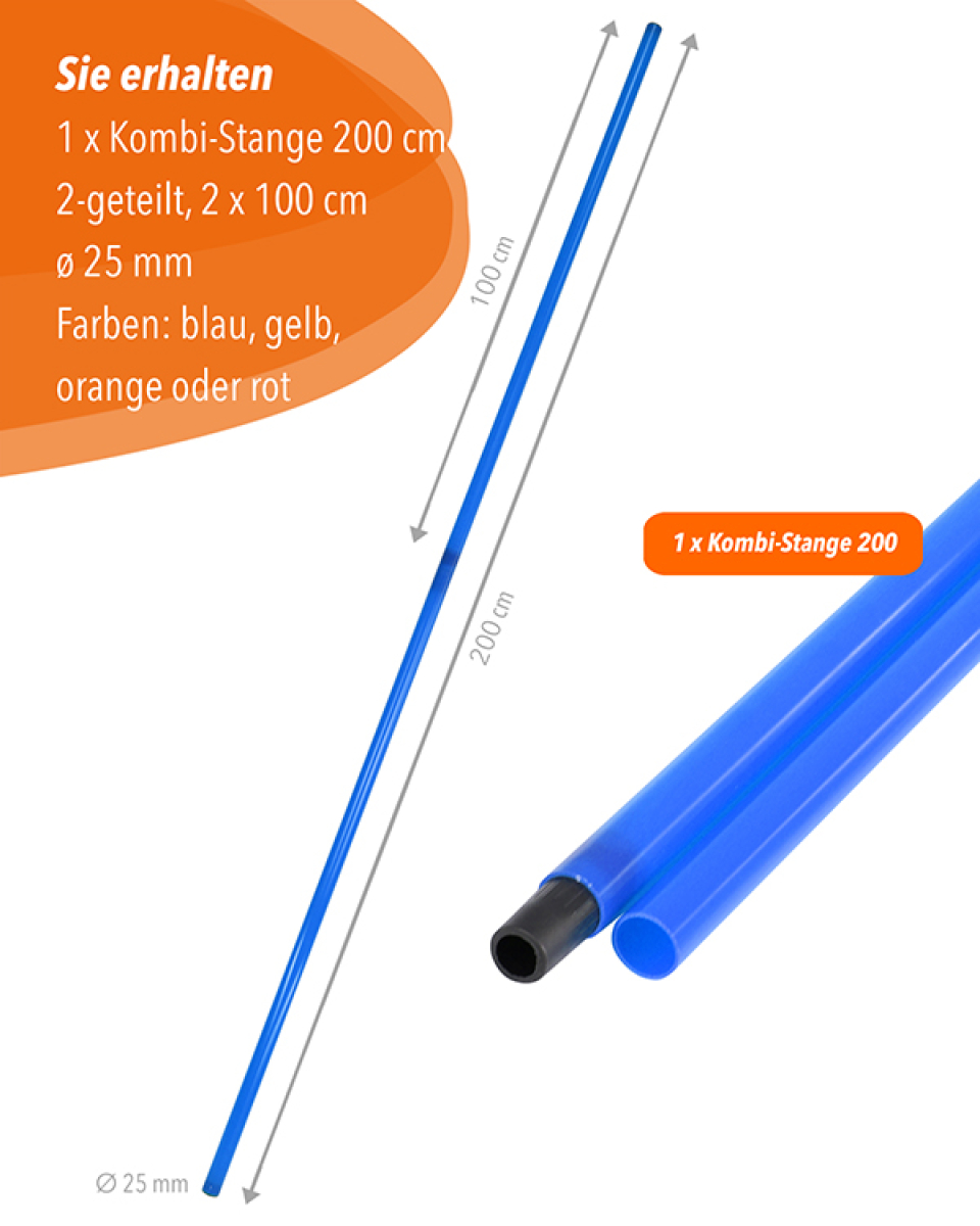 Combination pole 200 cm, 4 colors
