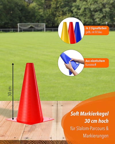 Preview: Soft marking cone, 30 cm high, 3 colors
