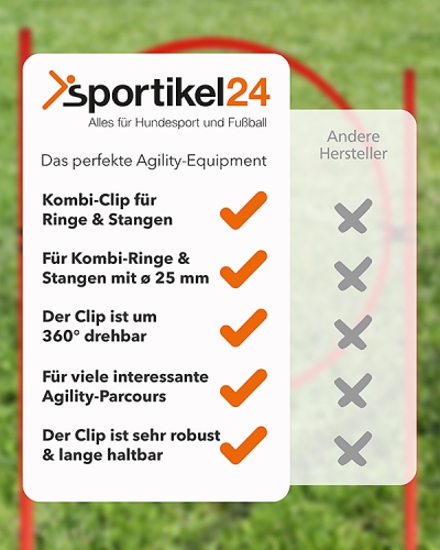 Preview: Combination clip for rings and poles ø 25 mm
