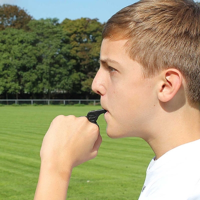 Whistle with handle (finger grip)