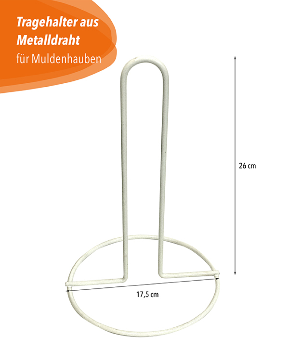 Holder for maxi trough covers made of metal wire, white