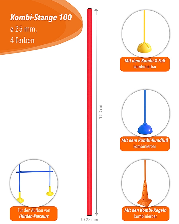 Combination pole 100 cm, 4 colors