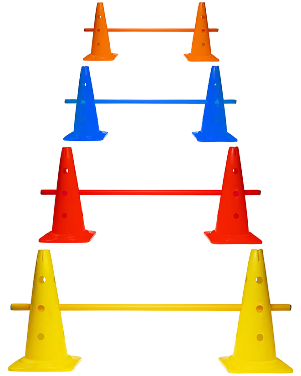 Cone hurdle 40 with poles 100 cm and 180 cm - all in 4 colors
