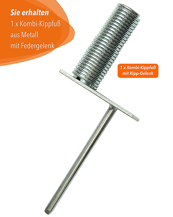 Tilting foot made of metal for poles with ø 25 mm