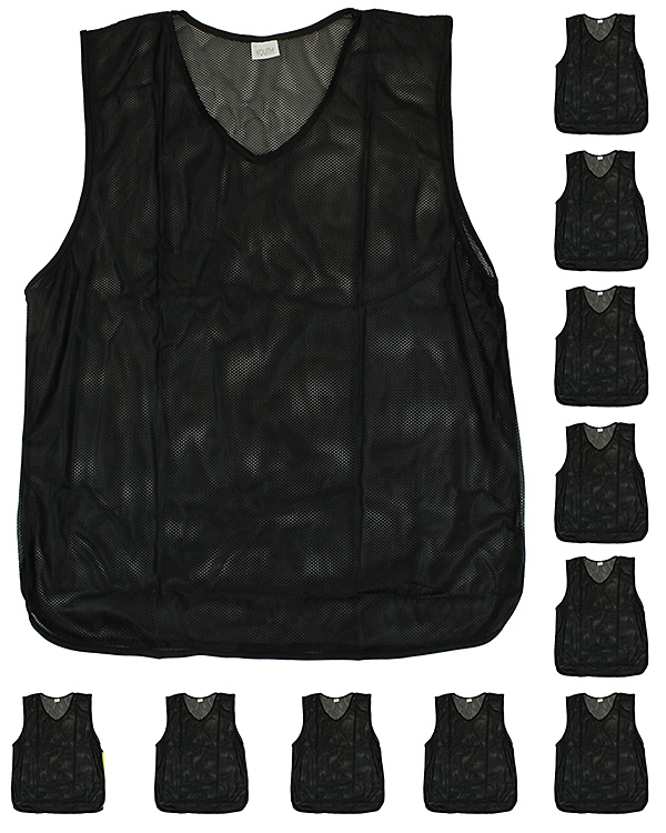 11 x Training Bibs for youth with Carrying Holder, black