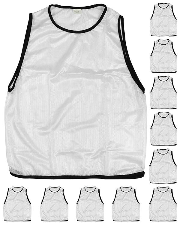 11 x Training Bibs for youth with Carrying Holder, white