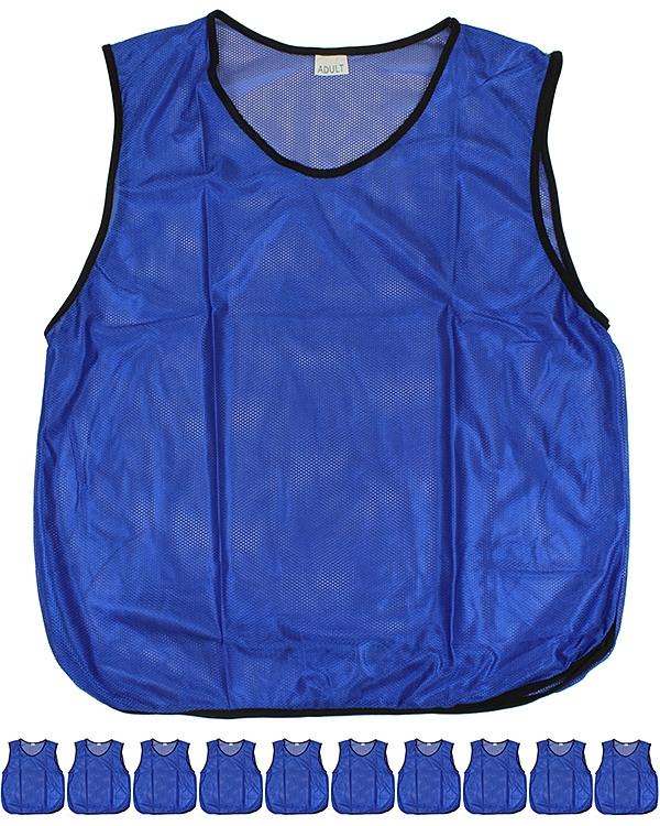 11 x Training Bibs for Adults with Carrying Holder, blue
