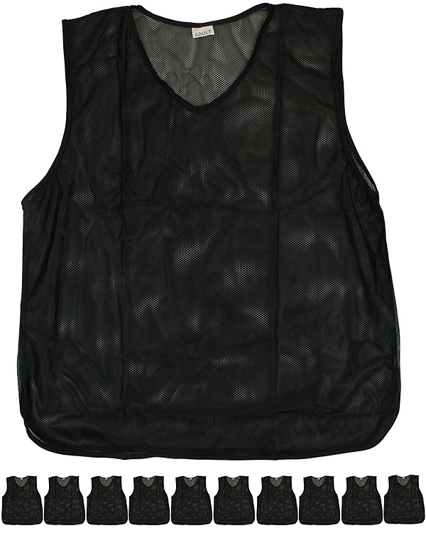 11 x Training Bibs for Adults with Carrying Holder, black