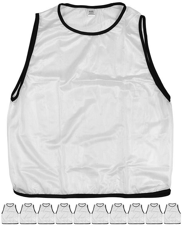 11 x Training Bibs for Adults with Carrying Holder, white