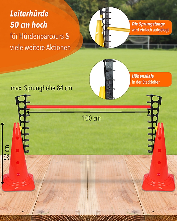 Ladder hurdle for hurdles up to 84 cm high
