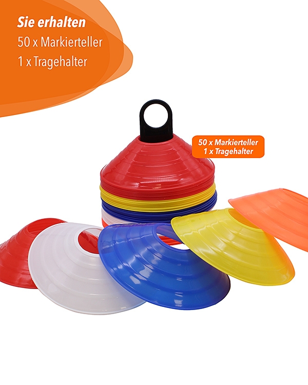 Marking plate with carrying holder, 50 pieces, 5 colors