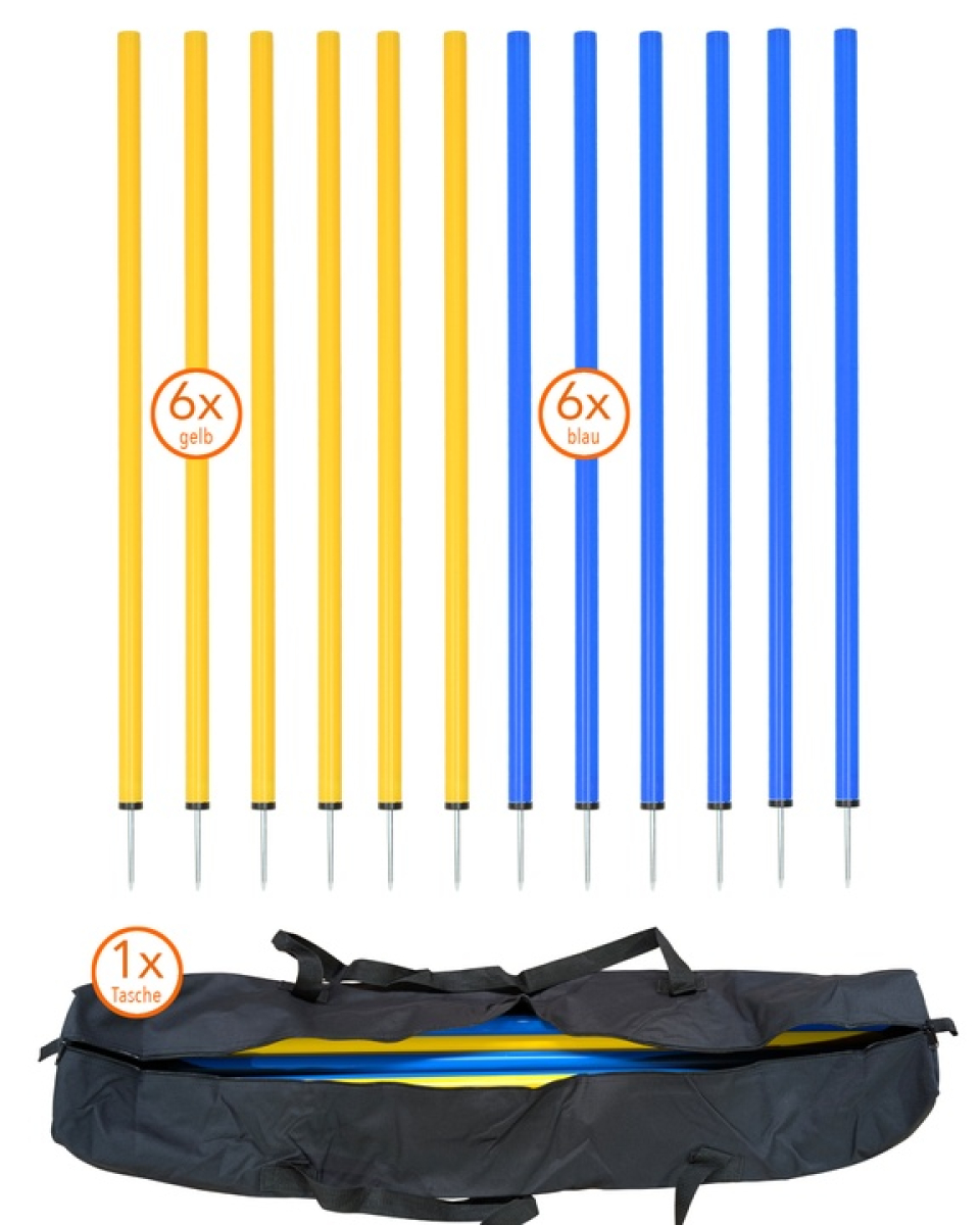 Slalom Pole set, 12 pieces - 100 cm