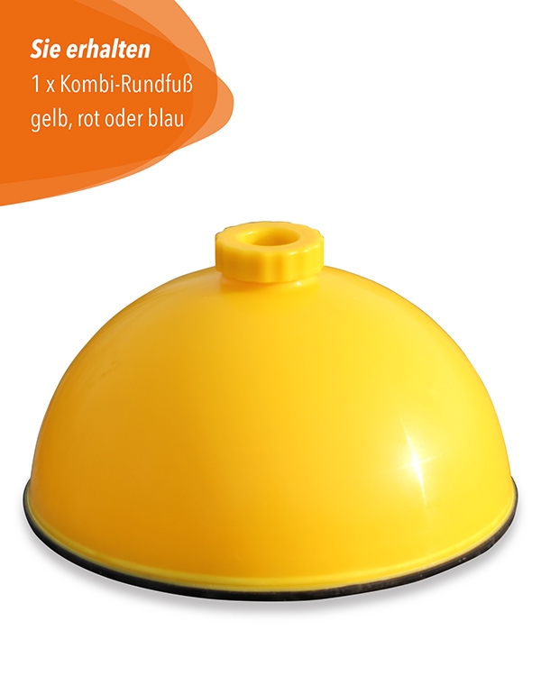 Round foot for all 25 mm diameter poles, 3 colors