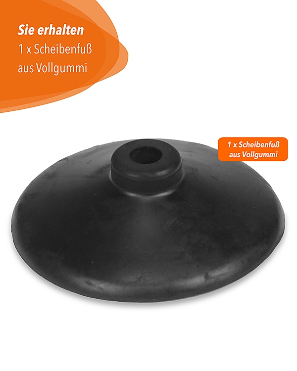 Disc base made of hard rubber for poles with ø 25 mm