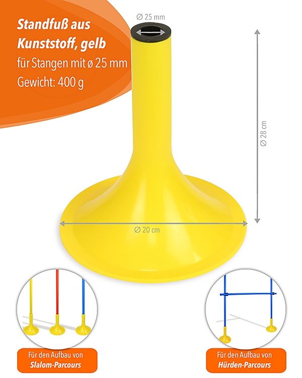 Stand for poles with ø 25 mm
