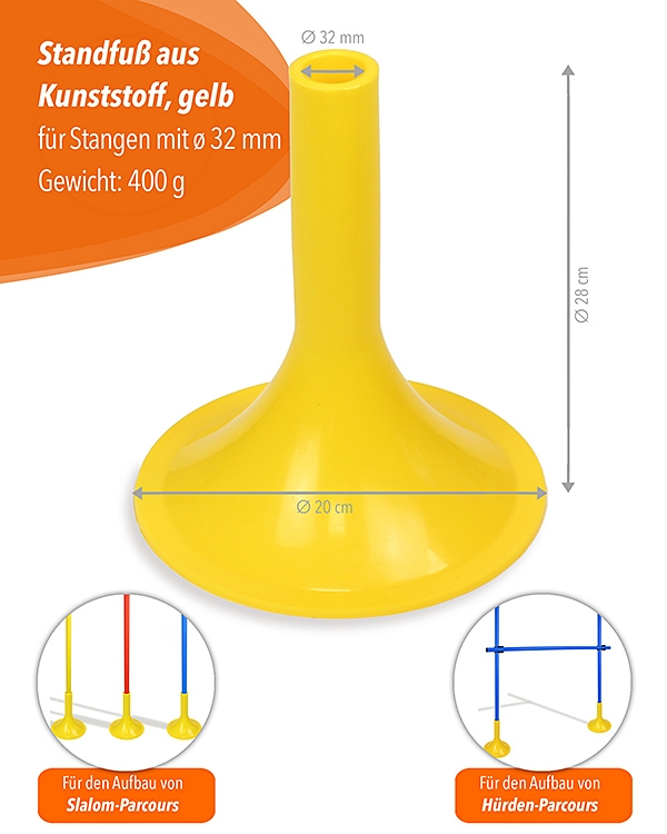 Stand for poles with ø 32 mm