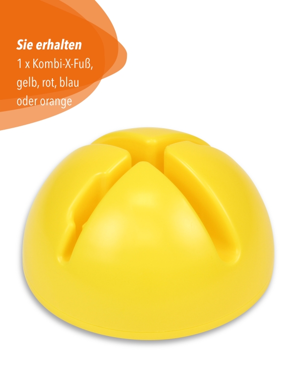 Combination X-foot made of impact-resistant plastic