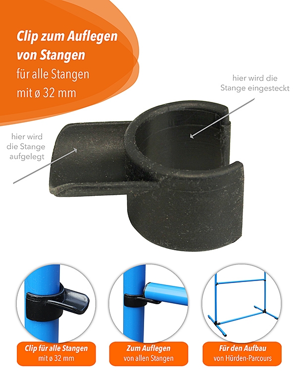 Clip für Stangen mit ø 32 mm
